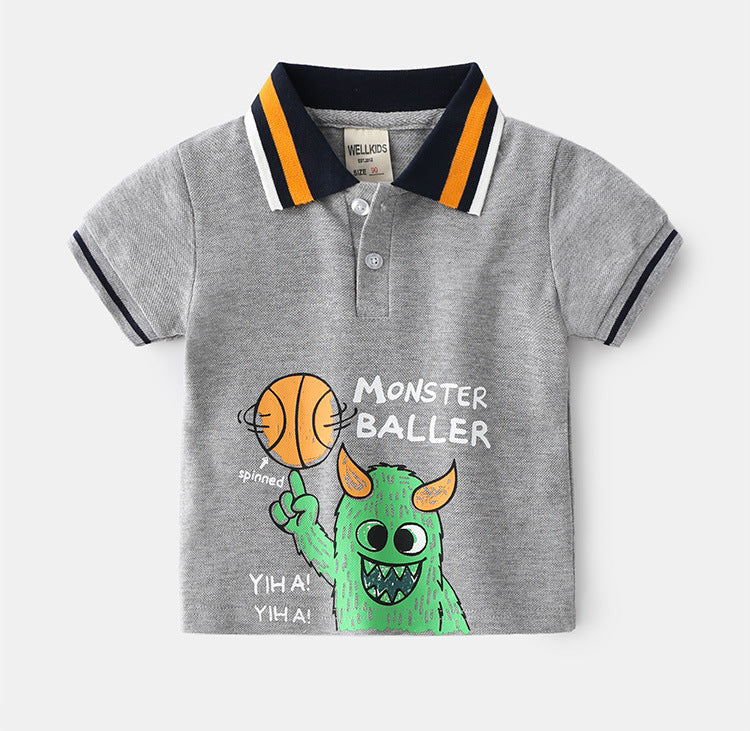 [513144] - Atasan Kaos Polo Fashion Anak - Motif Monster Basketball