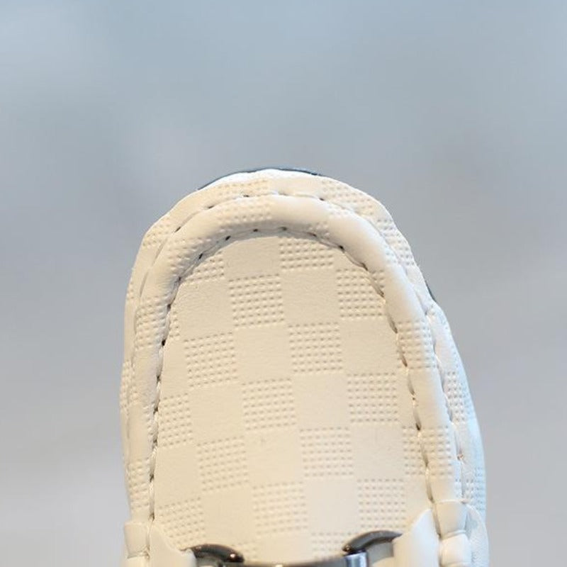 [381179] - Sepatu Slip On Formal Anak Import - Motif Chain Stitch
