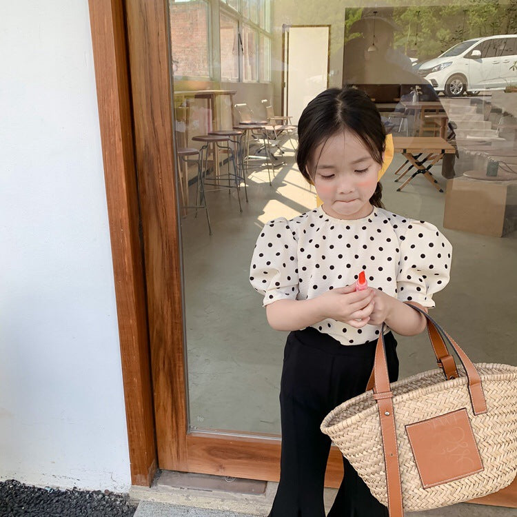 [507585] - Atasan Blouse Korean Style Anak - Half Spots
