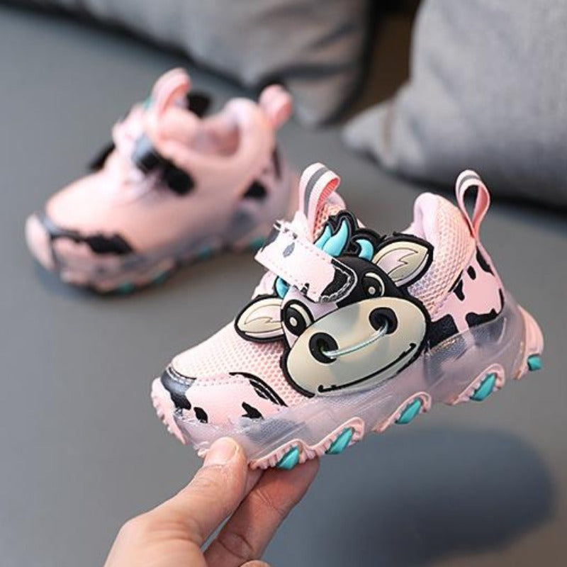 [343203] - Sepatu Lampu / Sepatu Trendy Anak Import - Motif Cool Cow