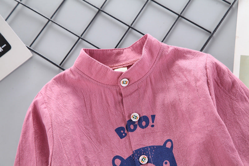 [368460] - Atasan Kemeja Anak Fashionable - Motif Boo Animal