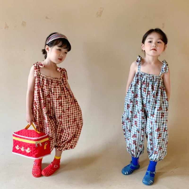 [507480] - Baju Jumpsuit Fashion Anak Perempuan - Motif Tartan Plaid