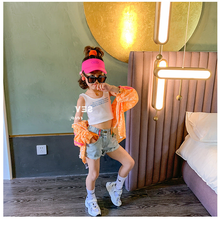 [507311] - Celana Pendek Fashion Anak Perempuan - Motif Denim Jeans