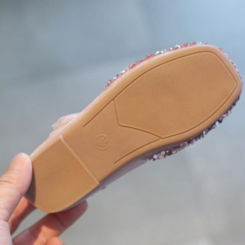 [381206] - Sepatu Pesta Slip On Anak Import - Motif Cross Ribbon