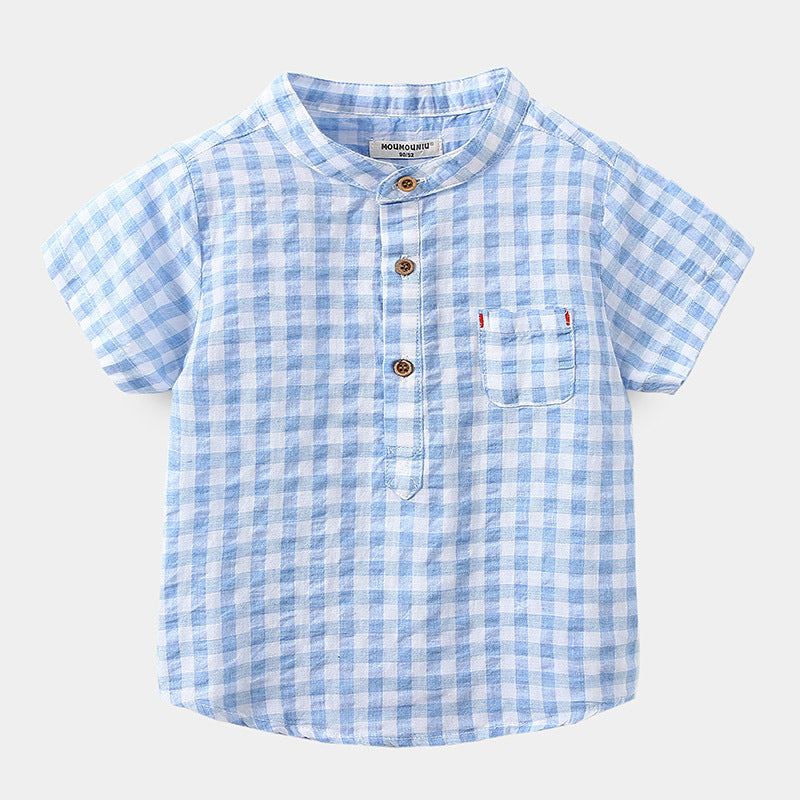[513109] - Atasan Kemeja Koko Fashion Anak Cowok - Motif Gingham