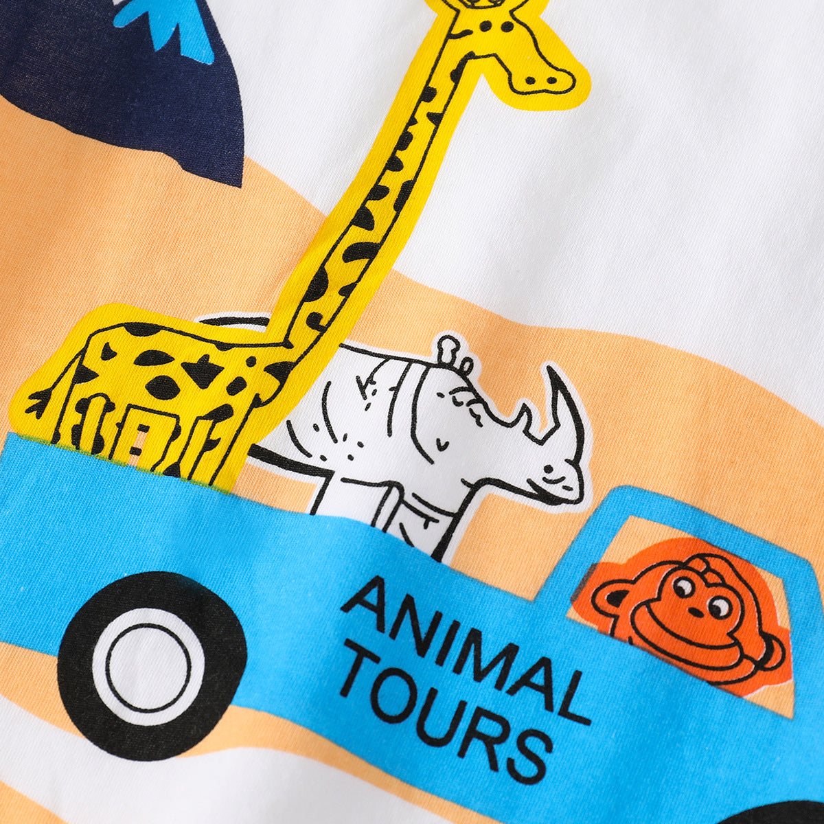[513549] - Atasan Kaos Lengan Pendek Anak Cowok Cewek - Motif Animal Tours