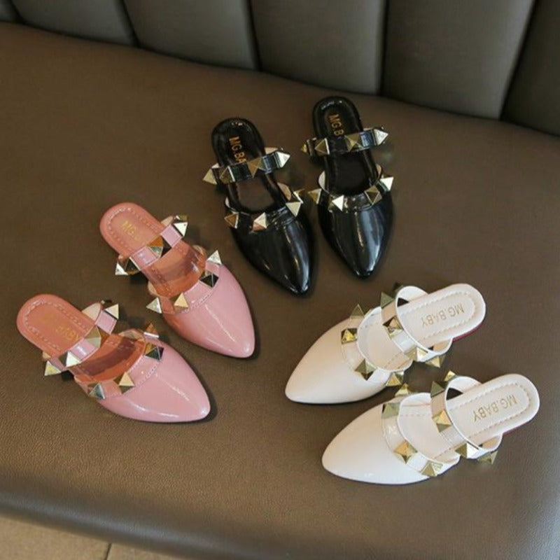[381177] - Sandal Flat Trendy Anak Import - Motif Diamond Pyramid