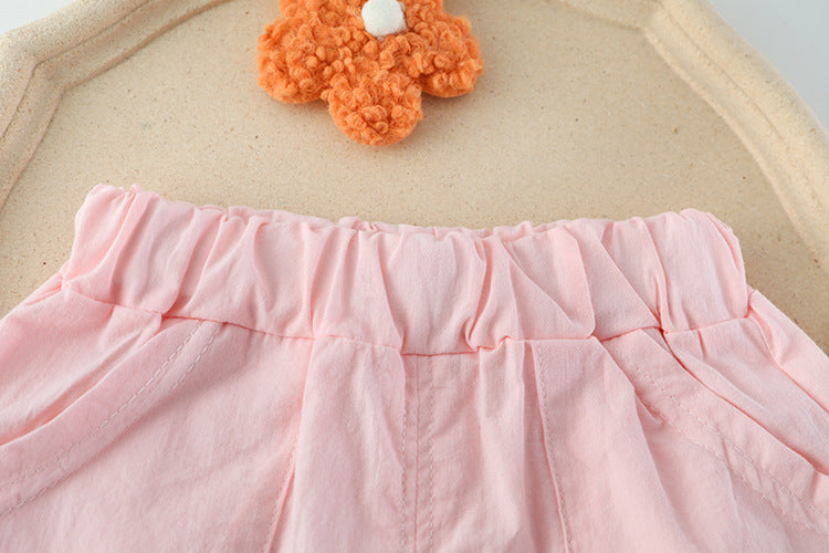 [340255] - Setelan 3D Kaos Celana Pendek Anak Perempuan - Motif Cute Strawberry