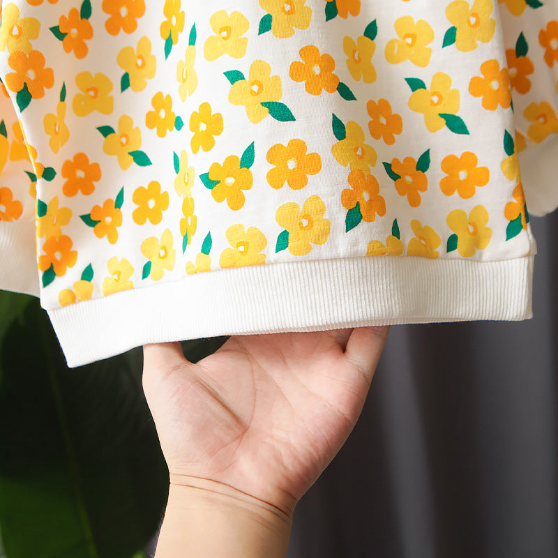 [345286] - Setelan Sweater Anak - Motif Leafy Flowers