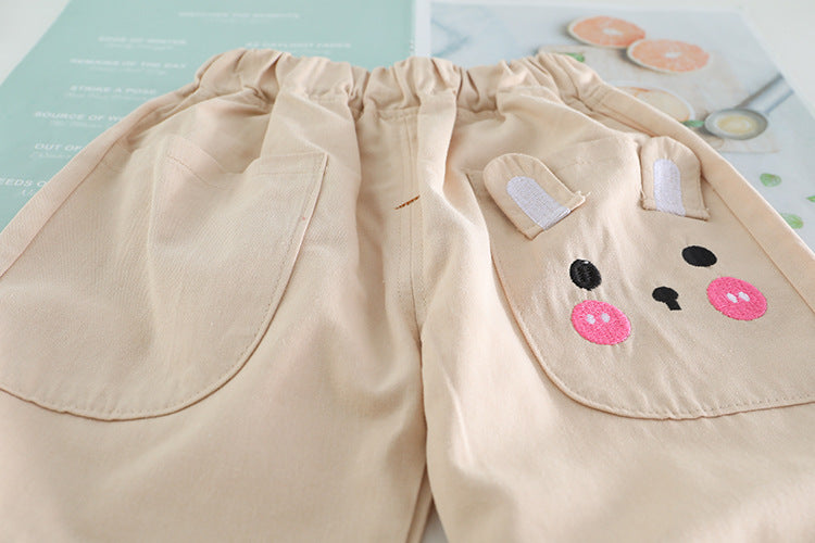 [340293] - Setelan 3 in 1 Sweater Crewneck Celana Chino Anak Cewek - Motif Cheek Bunny