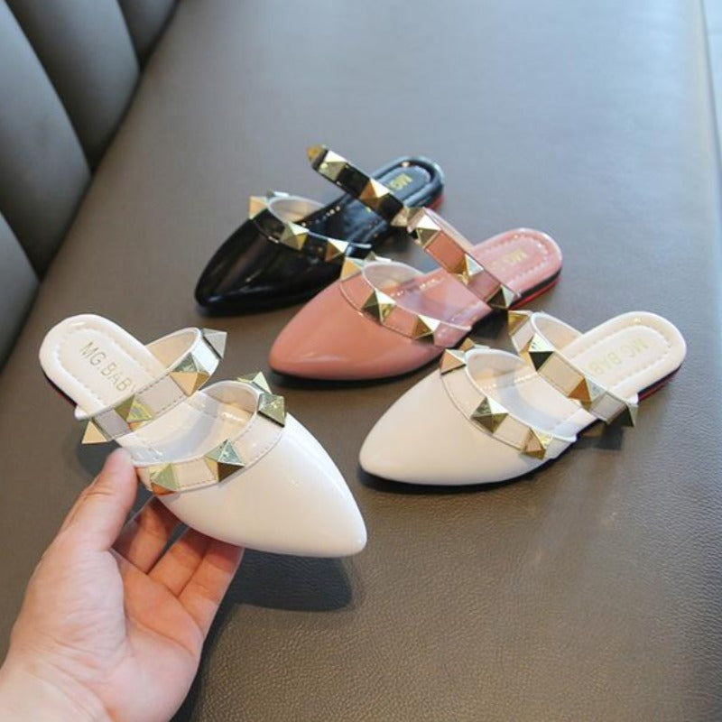 [381177] - Sandal Flat Trendy Anak Import - Motif Diamond Pyramid