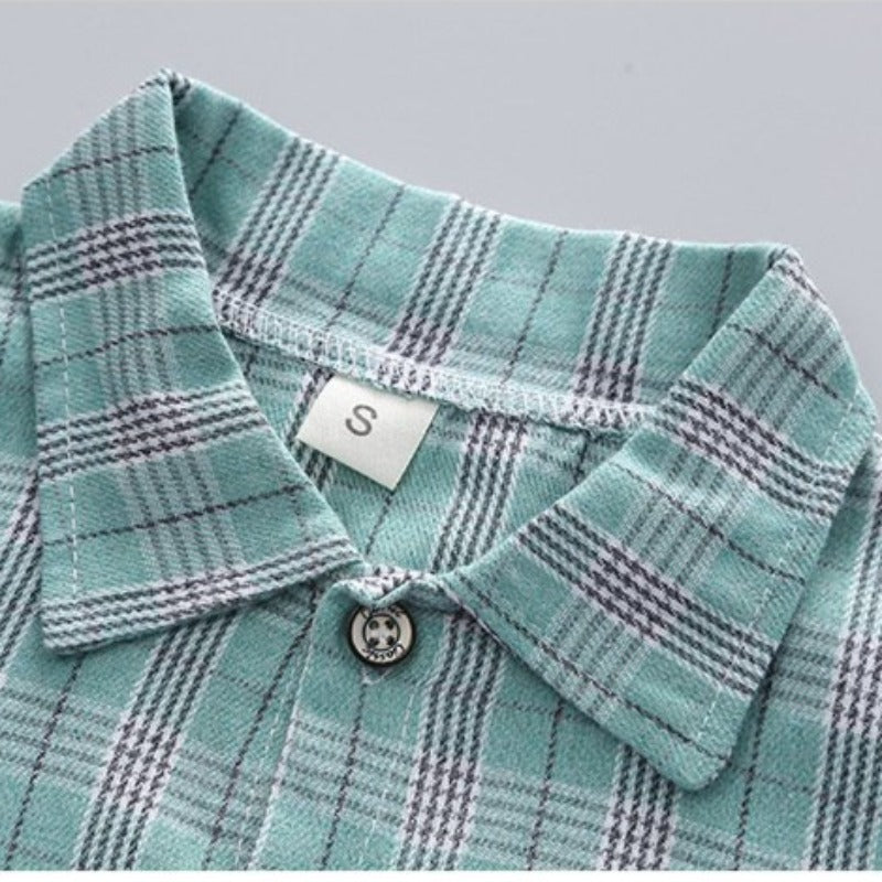 [368488] - Setelan Kemeja Anak Fashionable - Motif Gingham Chicken