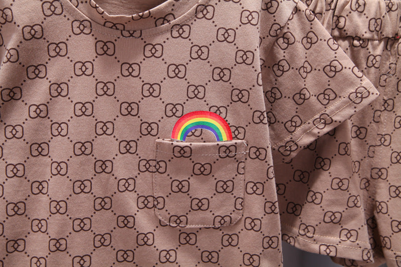 [368525] - Setelan Kaos Anak Fashionable - Motif Rainbow Pouch