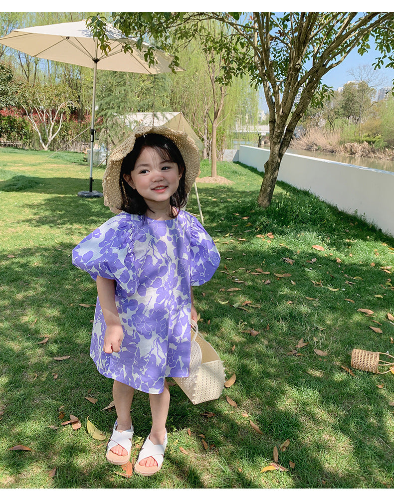 [507598] - Dress Fashion Anak Perempuan - Motif Fading Flowers