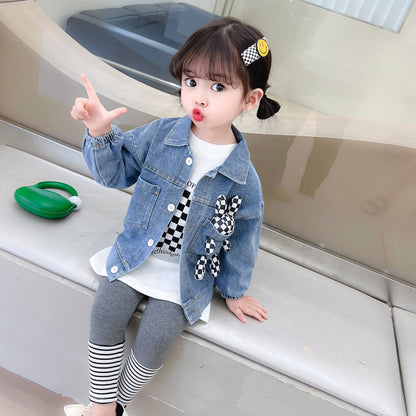 [340223] - Setelan 3 in 1 Jaket 3D Boneka Celana Panjang Anak Perempuan - Motif Pocket Rabbit