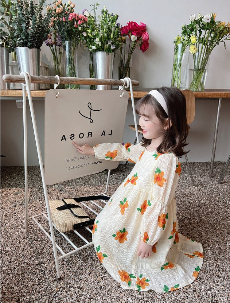 [507675] - Long Dress Bunga Anak Perempuan - Motif Decorative Flowers