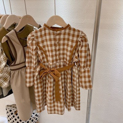 [507685] - Dress Kerah Bulat Anak Perempuan - Motif Small Box