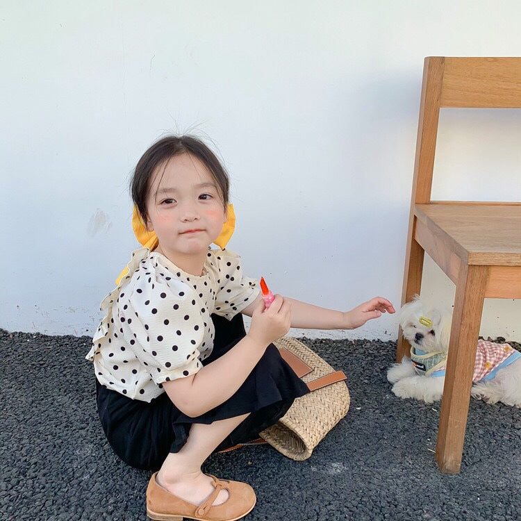[507585] - Atasan Blouse Korean Style Anak - Half Spots