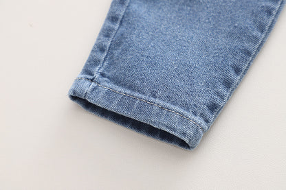 [340321] - Setelan 3 in 1 Sweater Rompi Celana Jeans Import Anak Perempuan - Motif Square Diamonds