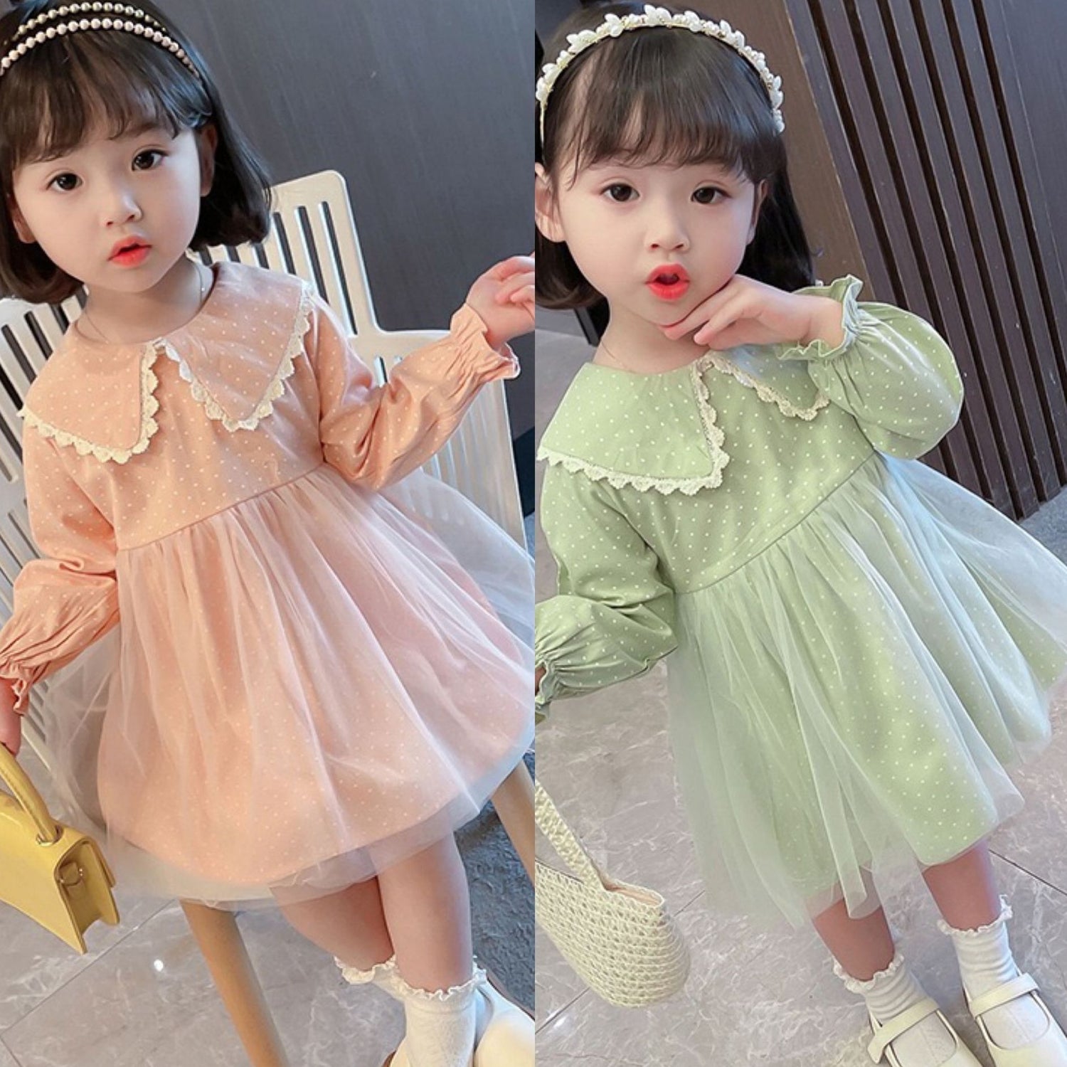 [507527] - Dress Fashion Anak Perempuan Import - Motif Plain Color