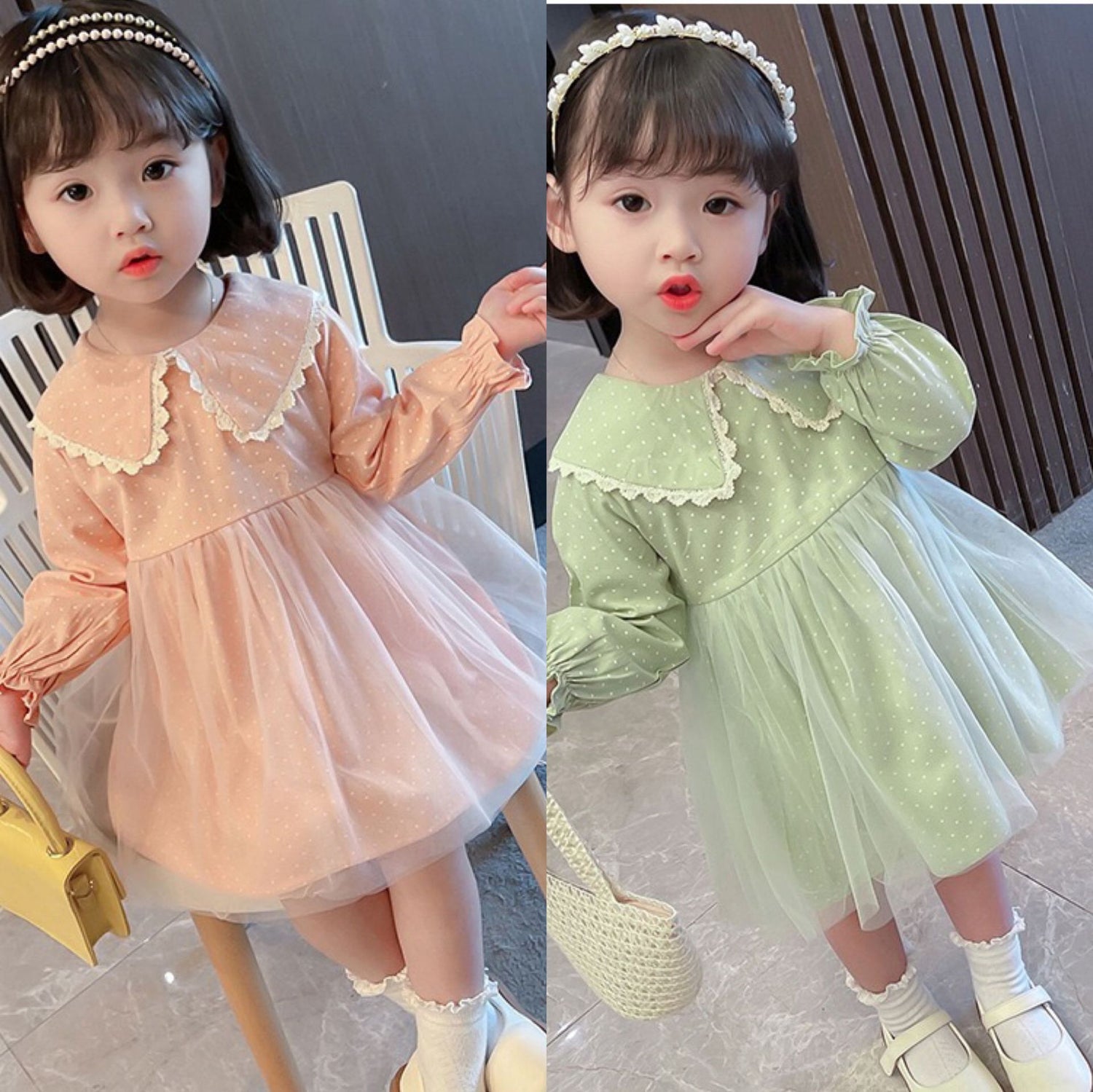[507527] - Dress Fashion Anak Perempuan Import - Motif Plain Color