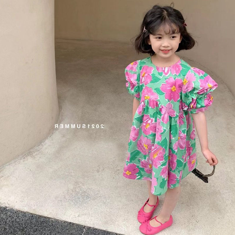 [507601] - Dress Fashion Anak Perempuan - Motif Nature Flora