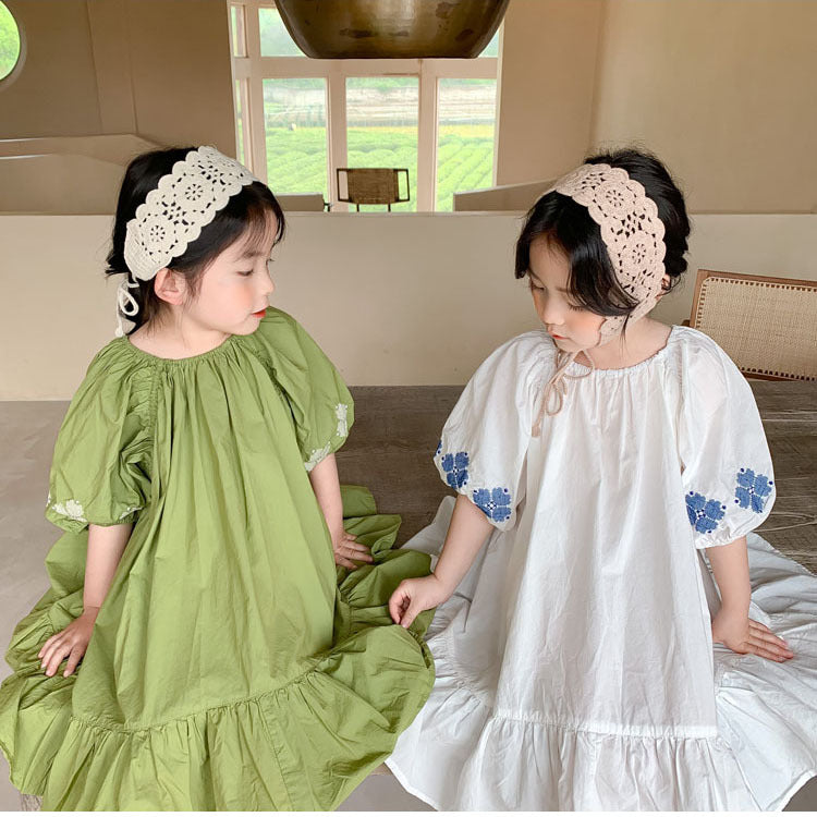 [507584] - Import Dress Anak Perempuan - Motif Sleeve Pattern