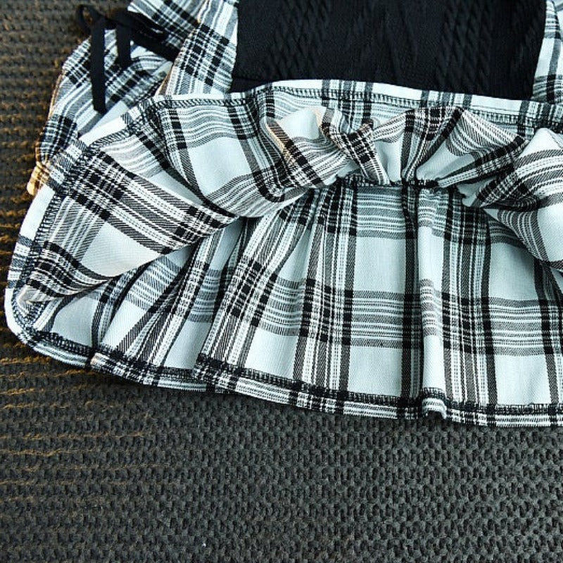 [363405] - Dress Fashion Anak Perempuan Import - Motif Tartan Plaid