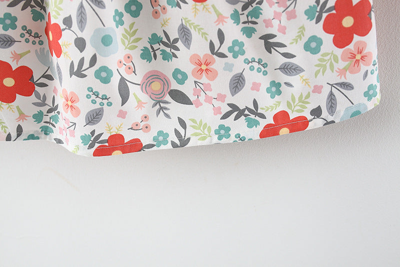 [340248] - Dress Pantai Lengan Kutung Anak Perempuan - Motif Bloom Flower