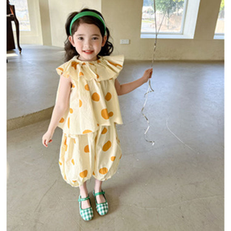 [507596] - Setelan Fashion Anak Perempuan - Motif Circle Freckles