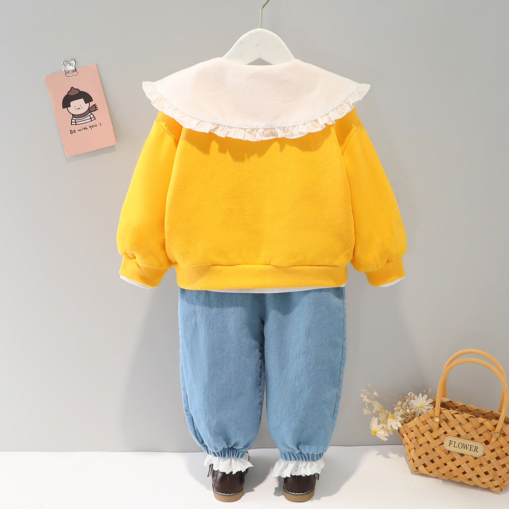 [340148] - Setelan Ootd Jaket 3 In 1 Fashionable Anak - Motif 3D Flowering