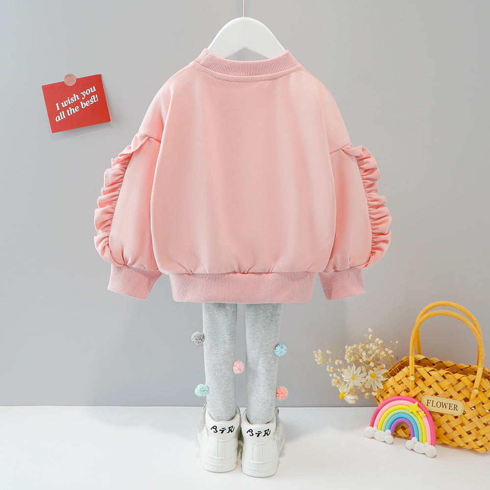 [340134] - Setelan Sweater Fashion Anak Perempuan - Motif Girls Ribbon