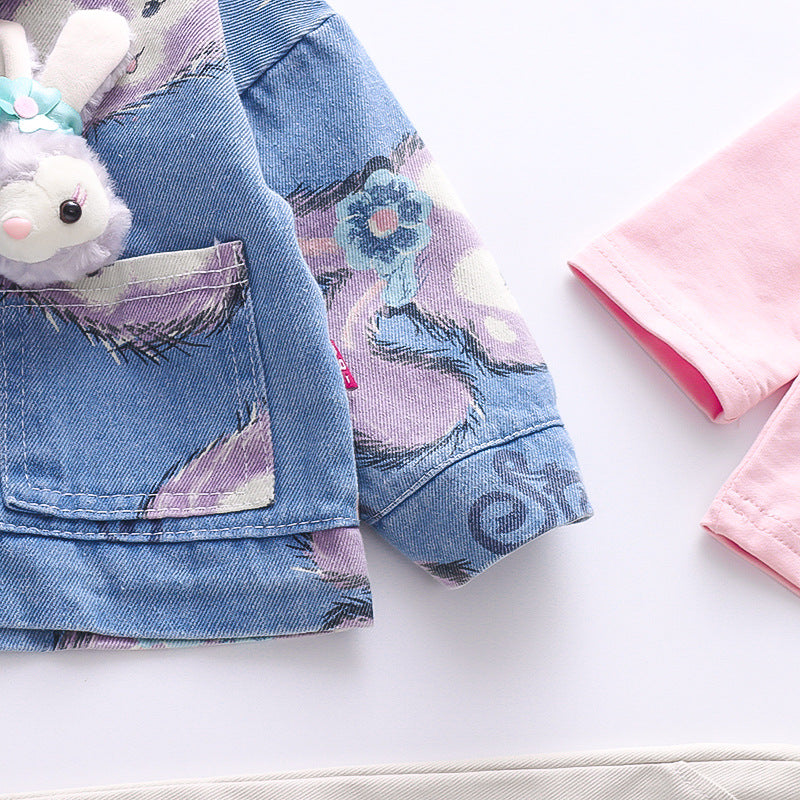 [340190] - Setelan 3 in 1 Trendy Anak - Motif Rabbit Face 3D