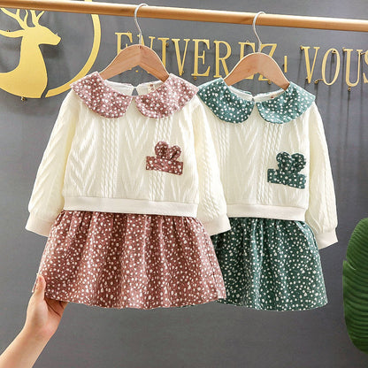 [363439] - Dress Model Sweater Anak Perempuan Import - Motif Little Spot