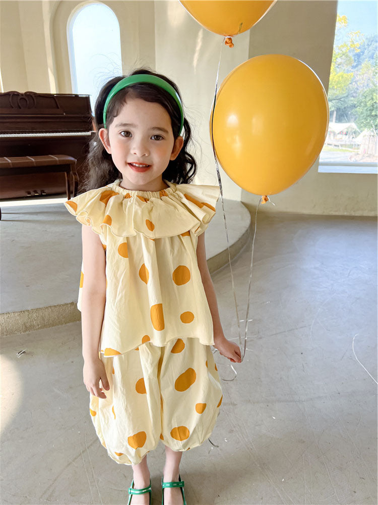 [507596] - Setelan Fashion Anak Perempuan - Motif Circle Freckles