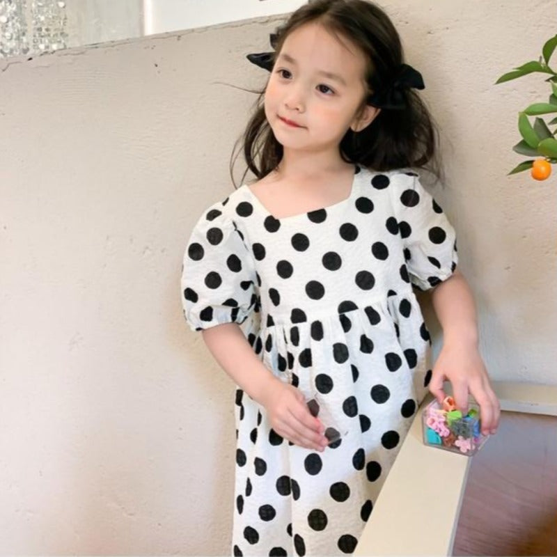 [507275] - Dress Fashion Anak Perempuan - Motif Black Circle