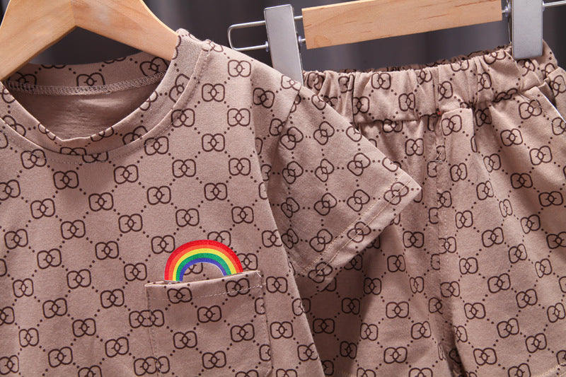 [368525] - Setelan Kaos Anak Fashionable - Motif Rainbow Pouch
