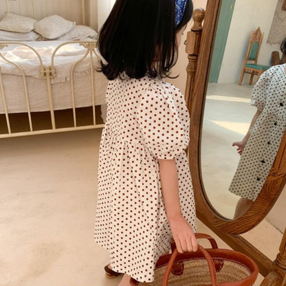 [507295] - Dress Fashion Anak Perempuan Import - Motif Freckles