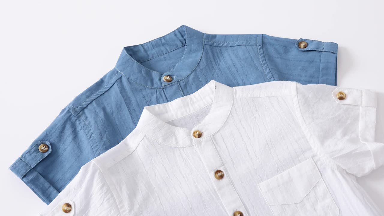 [513554] - Atasan Kemeja Koko Polos Lengan Pendek Anak Cowok - Motif Neat Plain