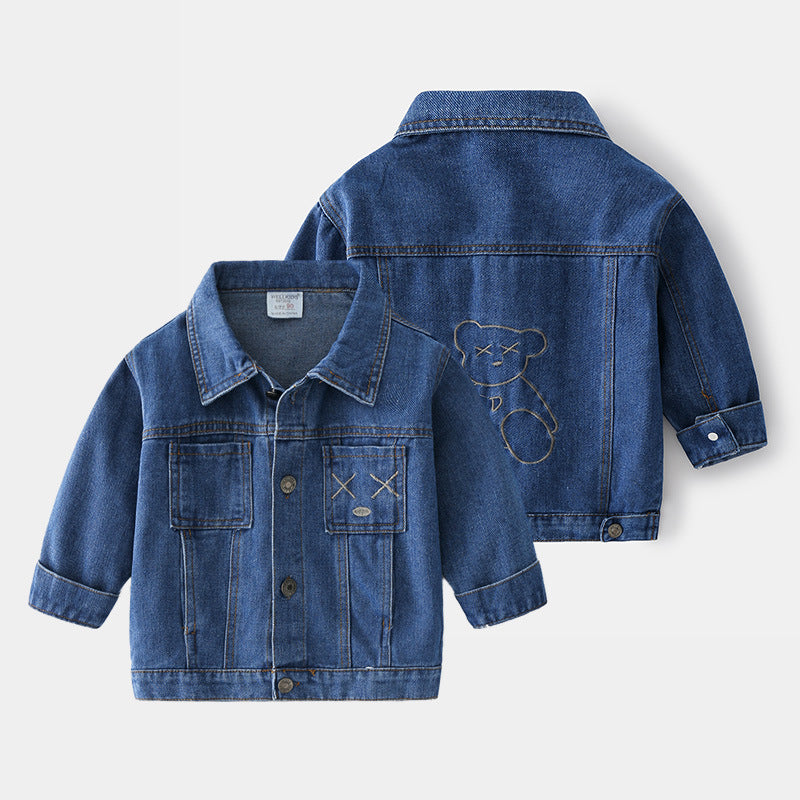 [513243] - Atasan Anak Jaket Jeans Polos - Motif Baby Bear