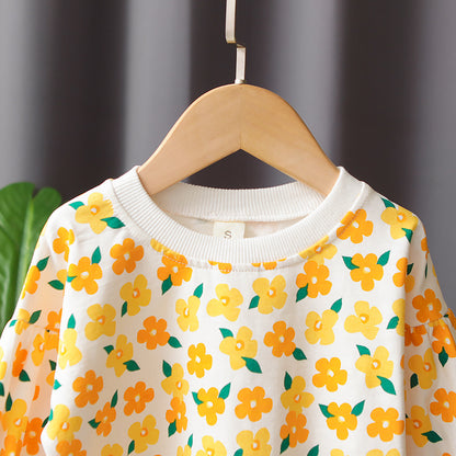 [345286] - Setelan Sweater Anak - Motif Leafy Flowers