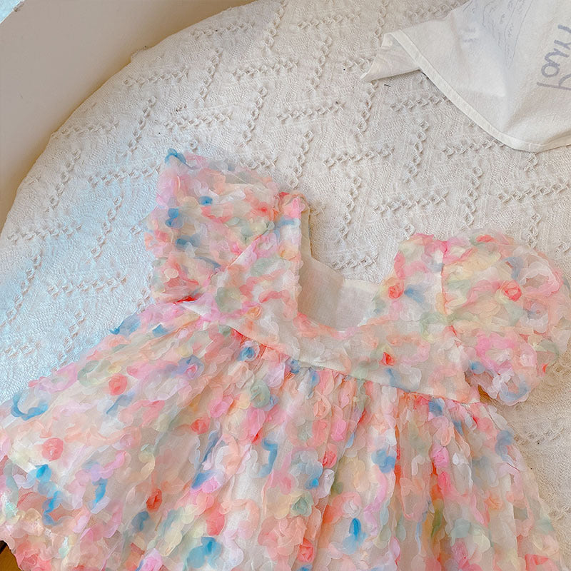 [363510] - Setelan Blouse Celana Pendek Anak Perempuan - Motif Rainbow Flowers