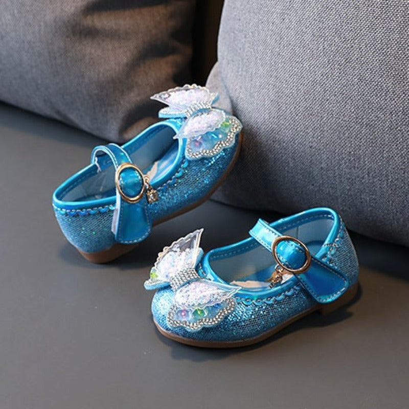 [343183] - Sepatu Slip On Trendy Anak Import - Motif Glitter Ribbon