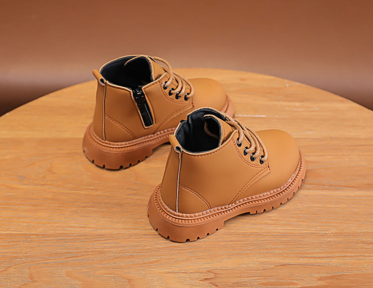 [343285] - Sepatu Boots Resleting Tali Anak Cowok Cewek - Motif Plain Boots