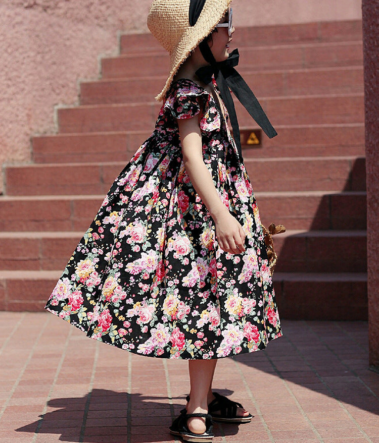 [507608] - Dress Anak Perempuan Fashion - Motif Dark Blossom