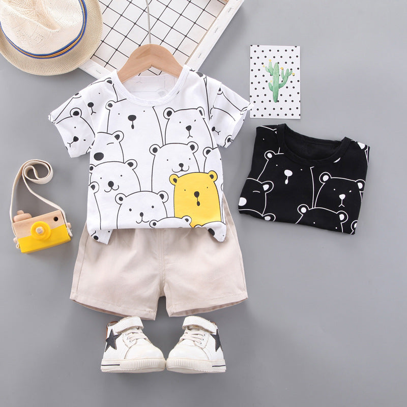 [368408] - Setelan Kaos Fashion Anak - Motif Animal Face