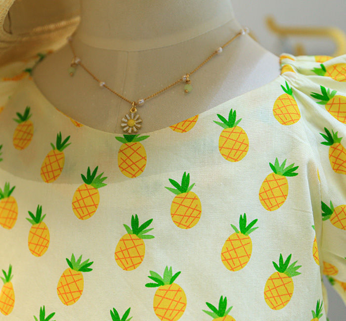[363461] - Setelan Blouse Celana Panjang Kulot Anak Perempuan - Motif Little Pinneapple