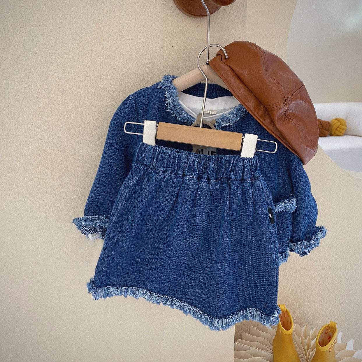 [507678] - Setelan Jaket Rok Pendek Anak Perempuan - Motif Lace Collar