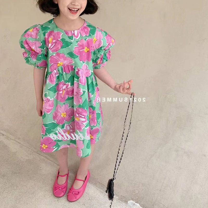 [507601] - Dress Fashion Anak Perempuan - Motif Nature Flora