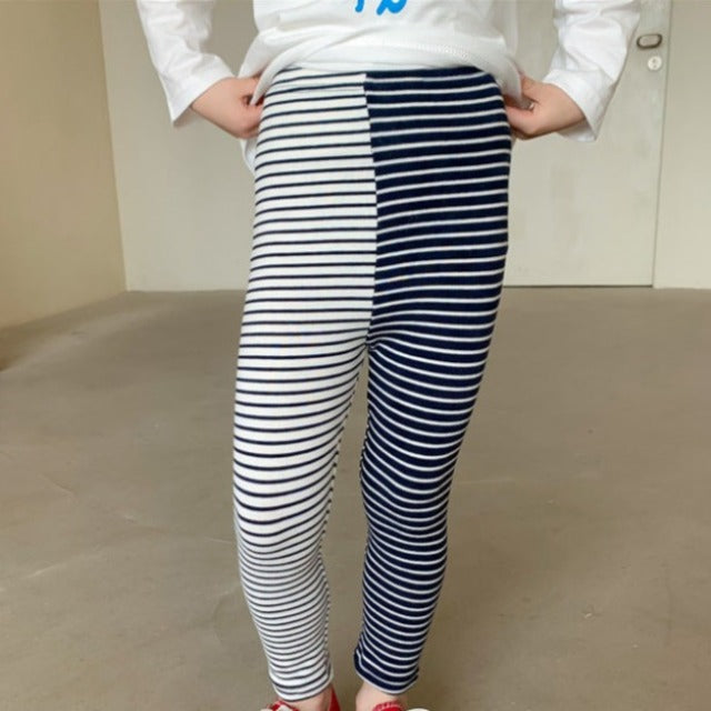 [507719] - Setelan Kaos Legging Garis-Garis Anak Perempuan - Motif Plain Soft